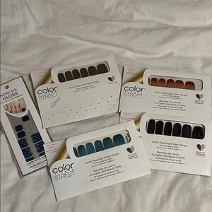 Color Street Press-On Nails Set - Red, Blue, Brown